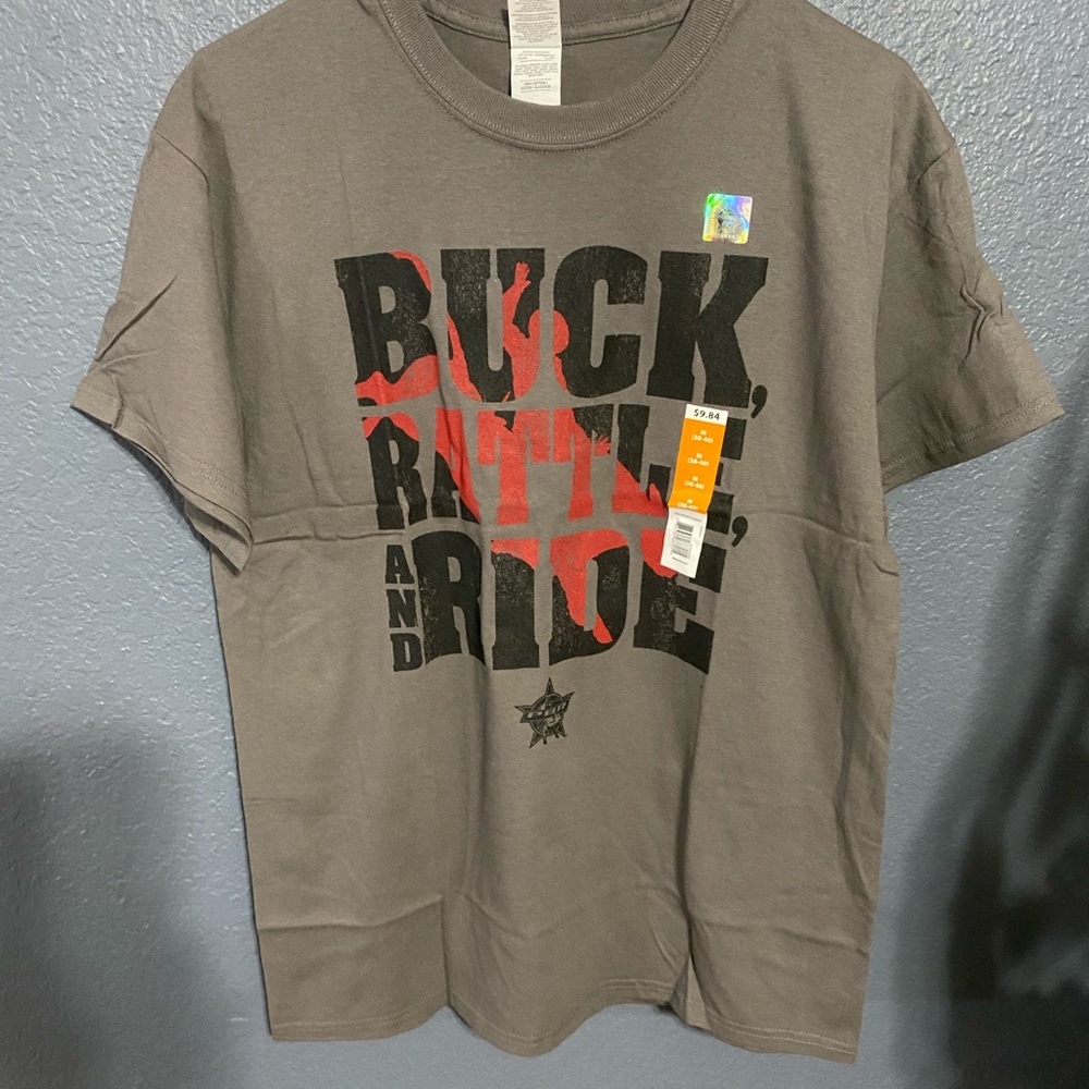 Men's Gray Graphic Tee - Buck, Rattle, and Ride - Picture 2 of 2